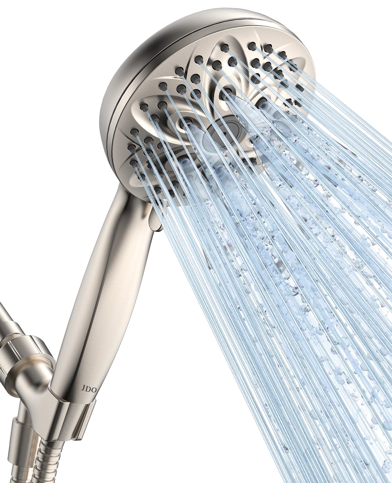 Handheld Shower Head with LED Display Temperature - JDO High Flow Showerhead with 6 Different Shower Modes - High Pressure even at Low Water Pressure - Shower Hose Shower Holder Included
