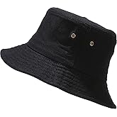 IHAUIUE Solid Color Bucket Hats Eyelets Summer Beach Hat Packable Golf Sun Caps for Women, Men