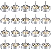 20Pcs Silver Stainless Steel Mirror Nail Screw Cap 25mm for Mirrors Tea Tables Wardrobes Glass Furniture