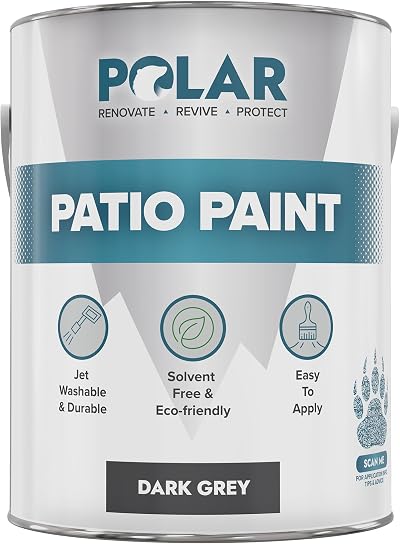 Polar Specialist Coatings Polar Patio Paint Dark Grey 5L UV Resistant