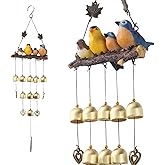 Gardenvy Birds Wind Chimes with Bells Decoration for Outdoor Garden and Home Decor - Blue
