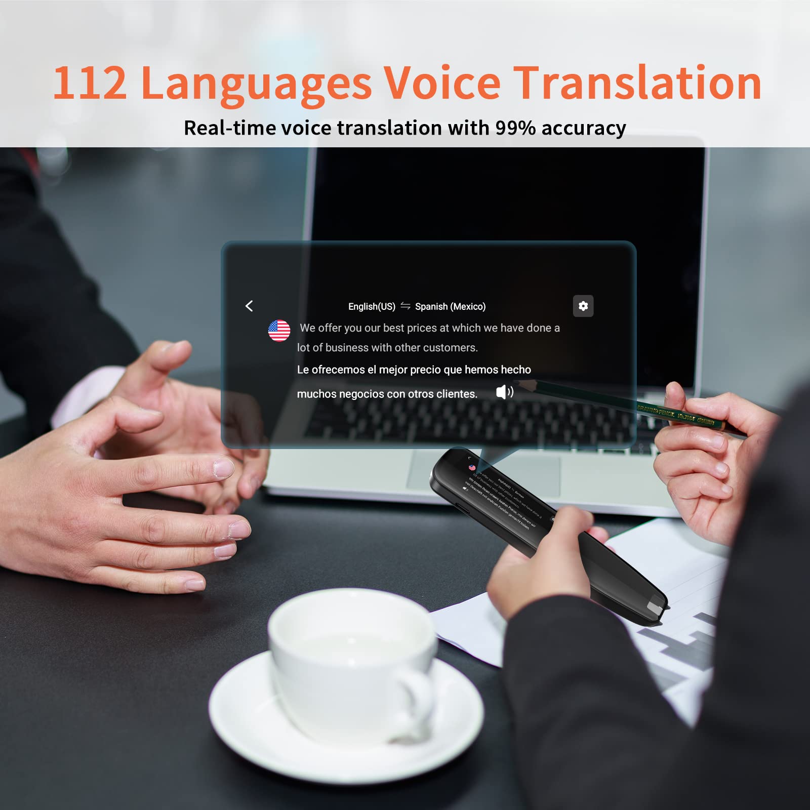 Language Translator Device, DOSMONO OCR Reading Pen, Dyslexia Reading Tool (Black)