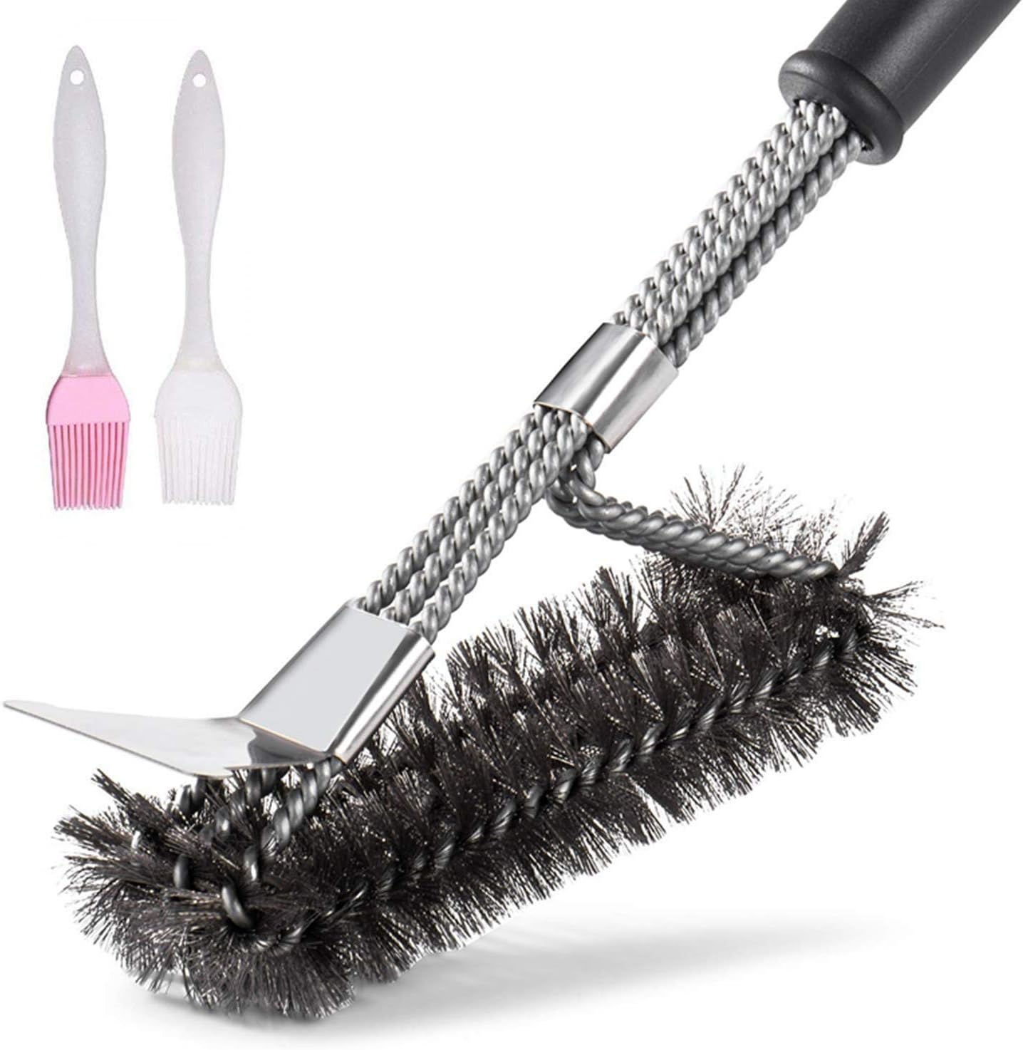 ONUEMP BBQ Grill Brush, Barbecue Brush Cleaner Come with 2 Silicone