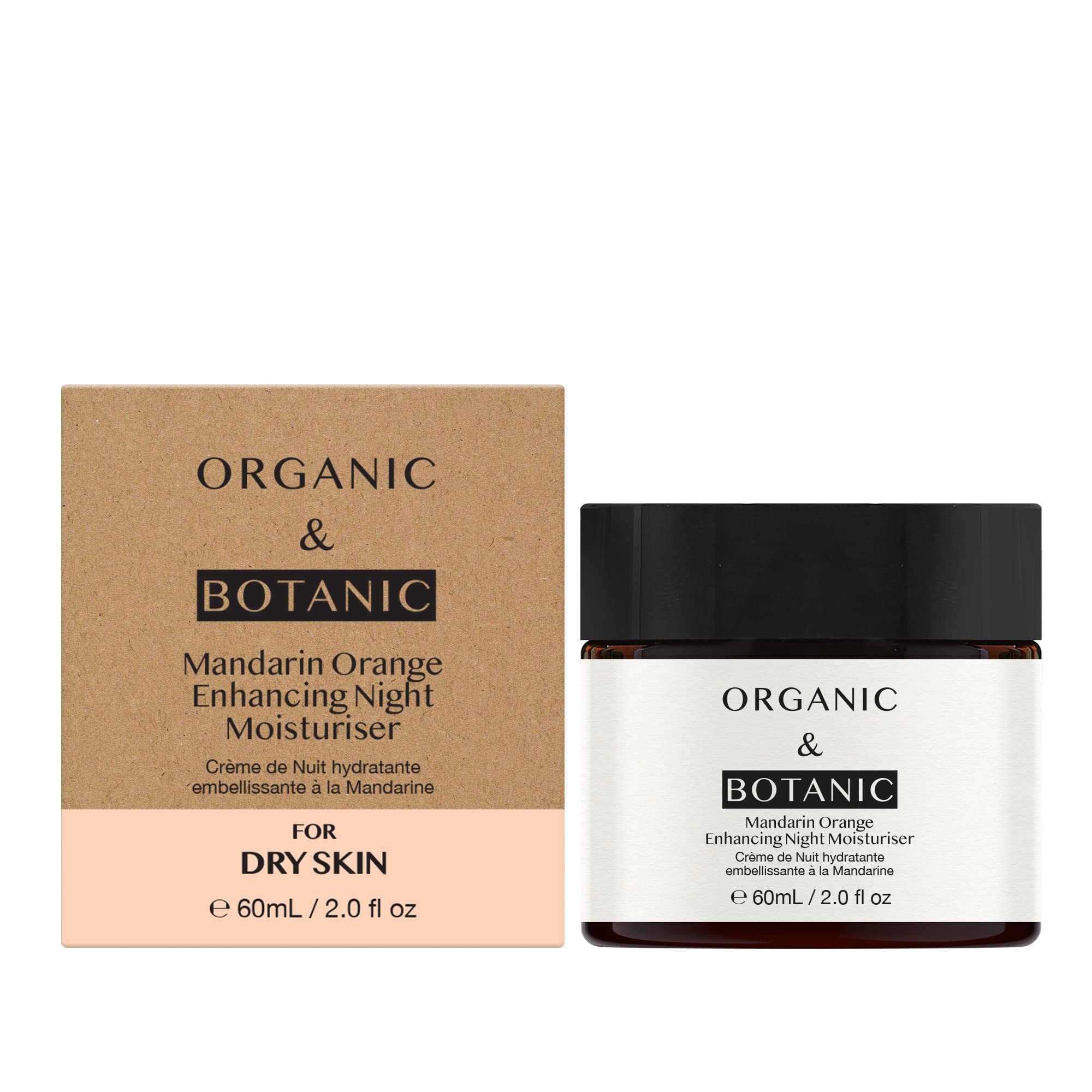 Organic & Botanic Mandarin Orange Night Moisturiser with Bakuchiol & Vitamin C | Revitalizing & Hydrating for Firmer, Brighter & Younger-Looking Skin