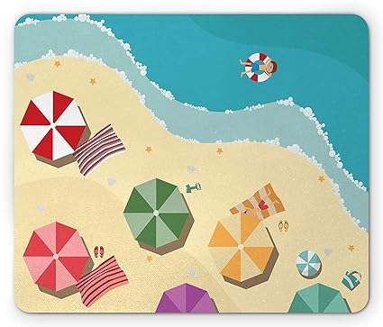 Beach Mouse Pad Boy Bains De Soleil Dans La Mer Exotique