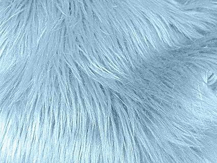 Amazon Com Solid Shaggy Faux Fake Fur Fabric Baby Blue Long Pile