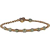 Infinityee888 Jade Anklet yellow brown adjustable woven cord Feng Shui for Men,Women Ankle Bracelet-AK02YB