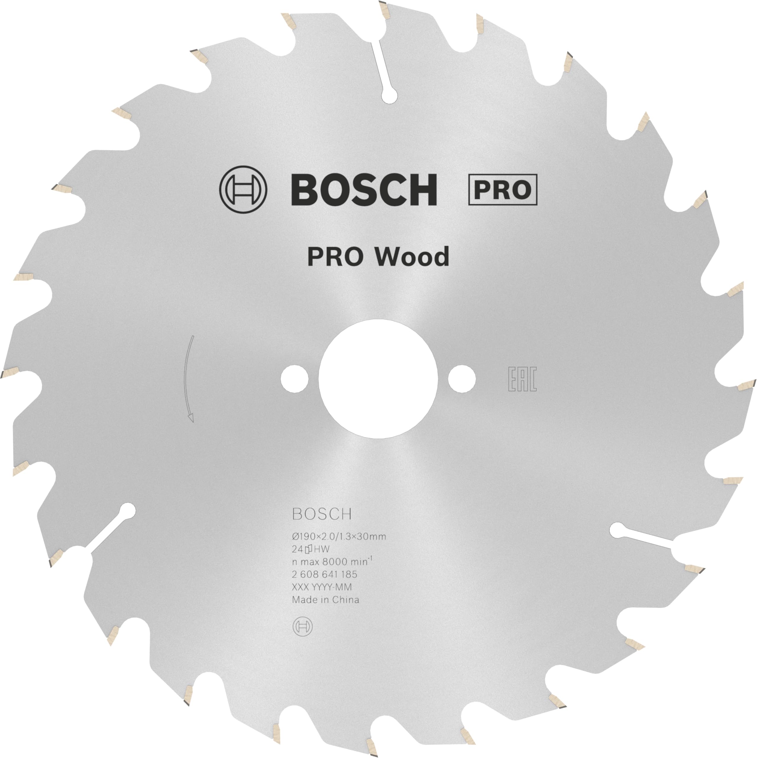 Bosch 1x PRO Wood Circular Saw Blade for Corded Hand-Held Circular Saws (for Softwood, Hardwood, Ø mm, Professional Accessory Hand-Held Circular Saw)