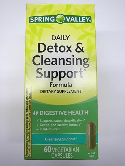 Amazon Com Spring Valley Daily Detox Cleansing Digestive Support 60 Vegetarian Capsules Health Personal Care