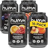 Humm Probiotic Kombucha Zero Sugar, No Refrigeration Needed, Keto Friendly, Organic, Vegan, Gluten Free, 12 oz Cans (12 Fl Oz (Pack of 16), Variety Pack)