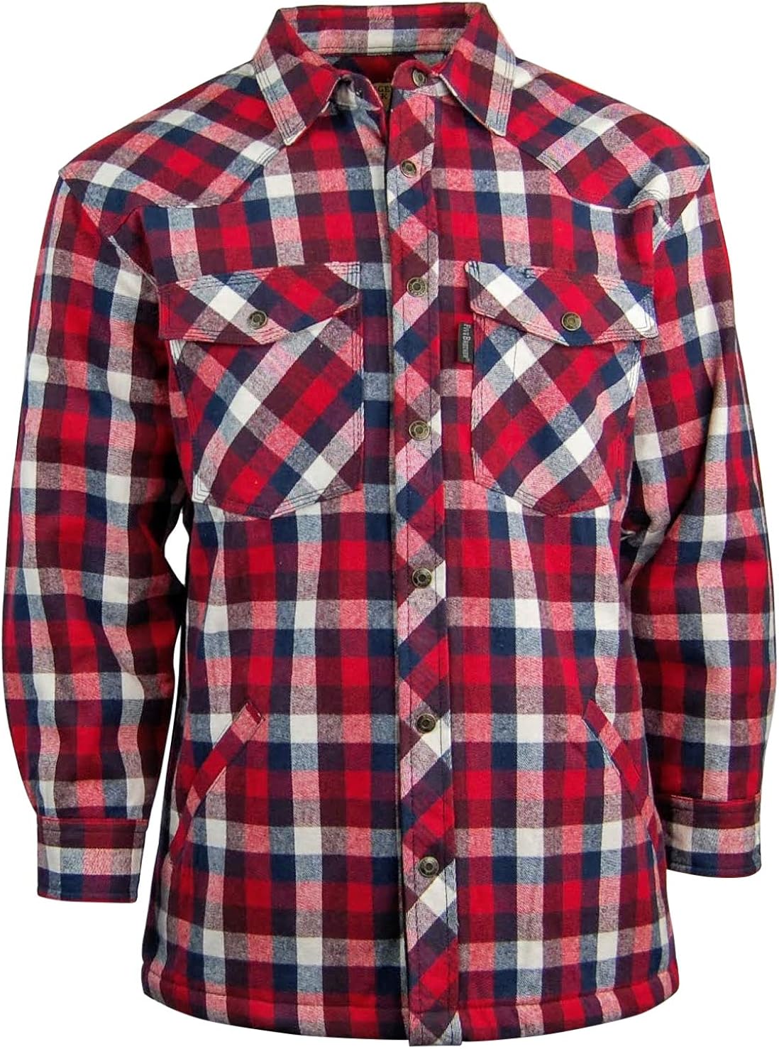 Rugged Elk Men's Heavyweight Fleece Lined Flannel Shirt | Easy Open Snap Front (3X-Large Tall 