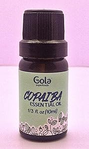 Gola Copaiba Essential Oil 1/3 Fl Oz (10ml) - 100% Pure, Undiluted, Produced and Imported from Brazil