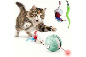 2026 Upgraded Interactive Cat Toy Ball with Infrared Light, Automatic Motion Cat Toy for Indoor Cats, Rechargeable Smart Roll
