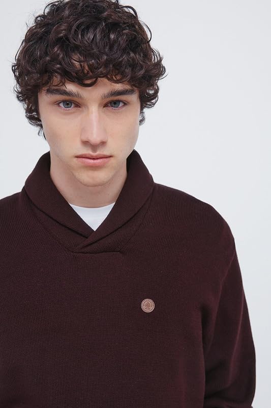 Estrutura de malha com gola de fumo GG7 com sweatshirt com etiqueta PU, laranja, XL para homens