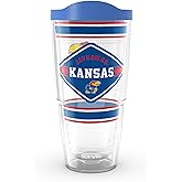 Tervis Kansas Jayhawks - First String Made in USA Double Walled Insulated Tumbler Travel Cup Keeps Drinks Cold & Hot, 24oz, Classic