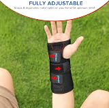 Sioven Carpal Tunnel Wrist Support Brace with 3 Straps Left Hand L/XL Black view 4