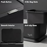 Tydi 4.5L Food Waste Bin with Press-Button Lid Dark Grey view 7