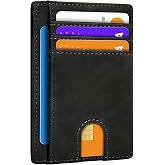 XZVXZV Slim Minimalist Wallet for Men,Front Pocket Wallet RFID Blocking Small Thin Credit Card Holder for Men Black