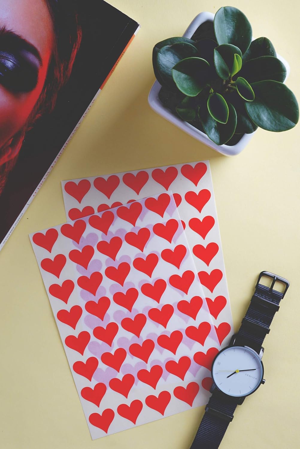 Royal Green 19MM (2CM) Red Heart Stickers Labels for Favors to Add a Decorational Touch to Your Envelopes and Stationery- 1000 Pack - Image 4