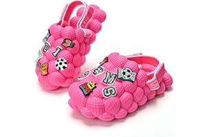 QIGEGE Kids Bubble Slides with Easter Charms Boys Girls Golf Ball Shoes, Funny Massage Bubble Slippers Kids Non-Slip House Slippers Beach Sandal, Easter Gift