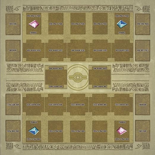 Janly 60x60cm Gummi-Spielmatte Egypt Mural Style Competition Pad für Yu-Gi-Oh-Karte Game King Zubehör Card Game Pad (Braun)