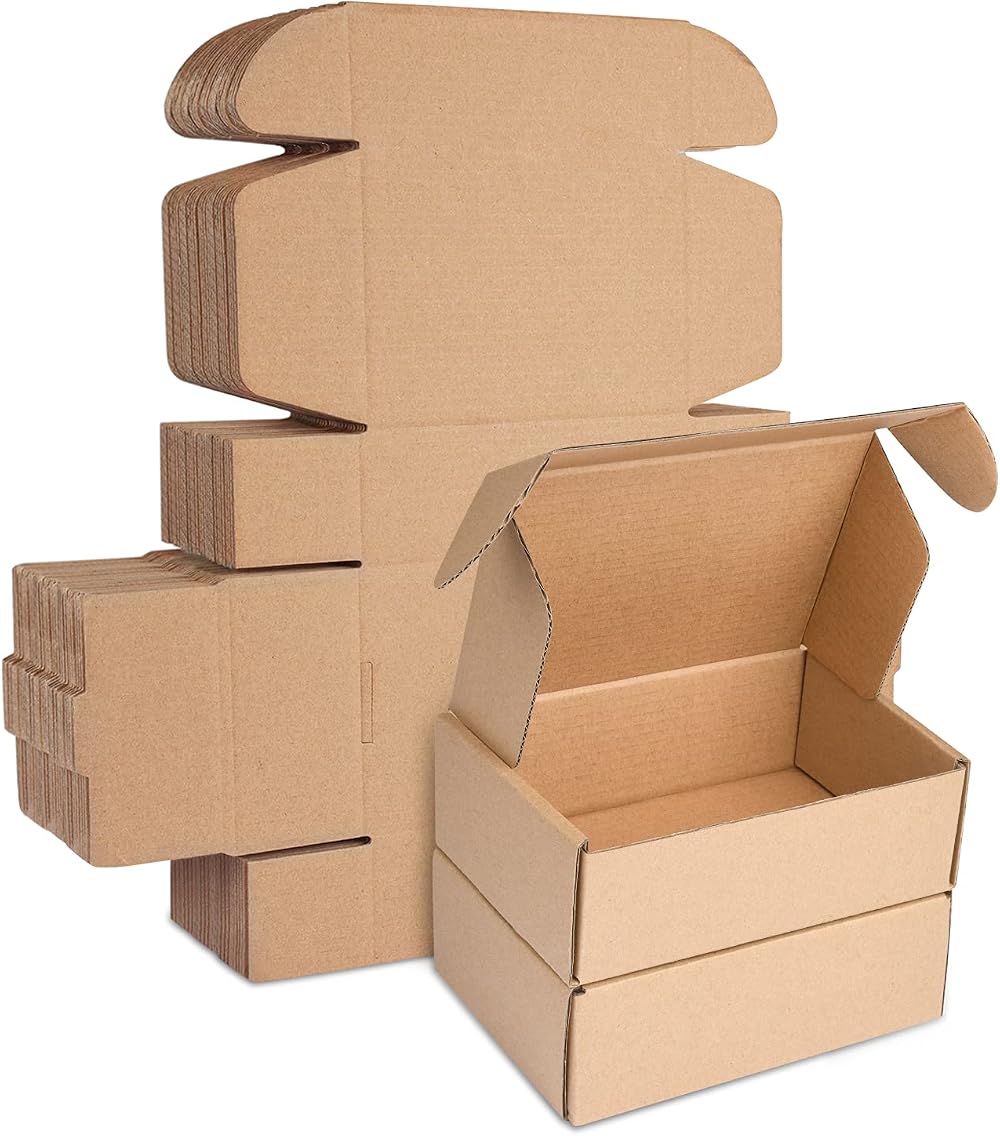 STRBOXONG Corrugated Cardboard Boxes 15x10x5cm Royal Mail Small Parcel 25Pk