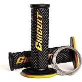 Circuit Equipment - Circuit V Motorcycle Handlebar Grips - Durable Non-Slip Rubber for Superior Comfort and Control - High Performance for All Terrains - Black/Yellow Design