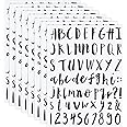 8 Sheets Letter Stickers Vinyl Cursive Letter Alphabet Number Stickers Christmas Self Adhesive Letters Sticker for Scrapbooking Signs Containers Jar Labels Classroom Decor Door Decals(1 Inch,Black)