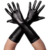 Gaoin 14'' Men's and Women's Shiny Metallic Spandex Opera Party Costume Gloves