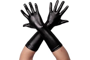 Gaoin 14'' Men's and Women's Shiny Metallic Spandex Opera Party Costume Gloves