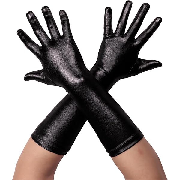 Sheface Metallic Wet Look Tight Gloves – Unisex Shiny Gloves For Costume, Party, Stage & Halloween