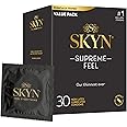 SKYN Supreme Feel Non-Latex Condoms, 30 Count, Ultra-Thin & Pre-Lubricated for a Natural, Smooth Fit