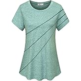 AxByCzD Womens Short Sleeve Workout Shirts Trendy Casual Summer Athletic Yoga Tops