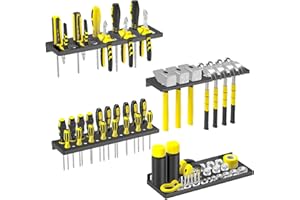 jsyonii Wall Mount Screwdriver Organizer, Pliers Holder, Hammer Rack, Metal Storage Board, Power Tool Organizer for Workshop 