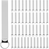 ZEONHAK 50 PCS Sublimation Blanks Wristlet Keychain, White Sublimation Wristlet Lanyard, Blanks DIY Neoprene Sublimation Keychain Holder for Keychain Hanging and Craft Projects