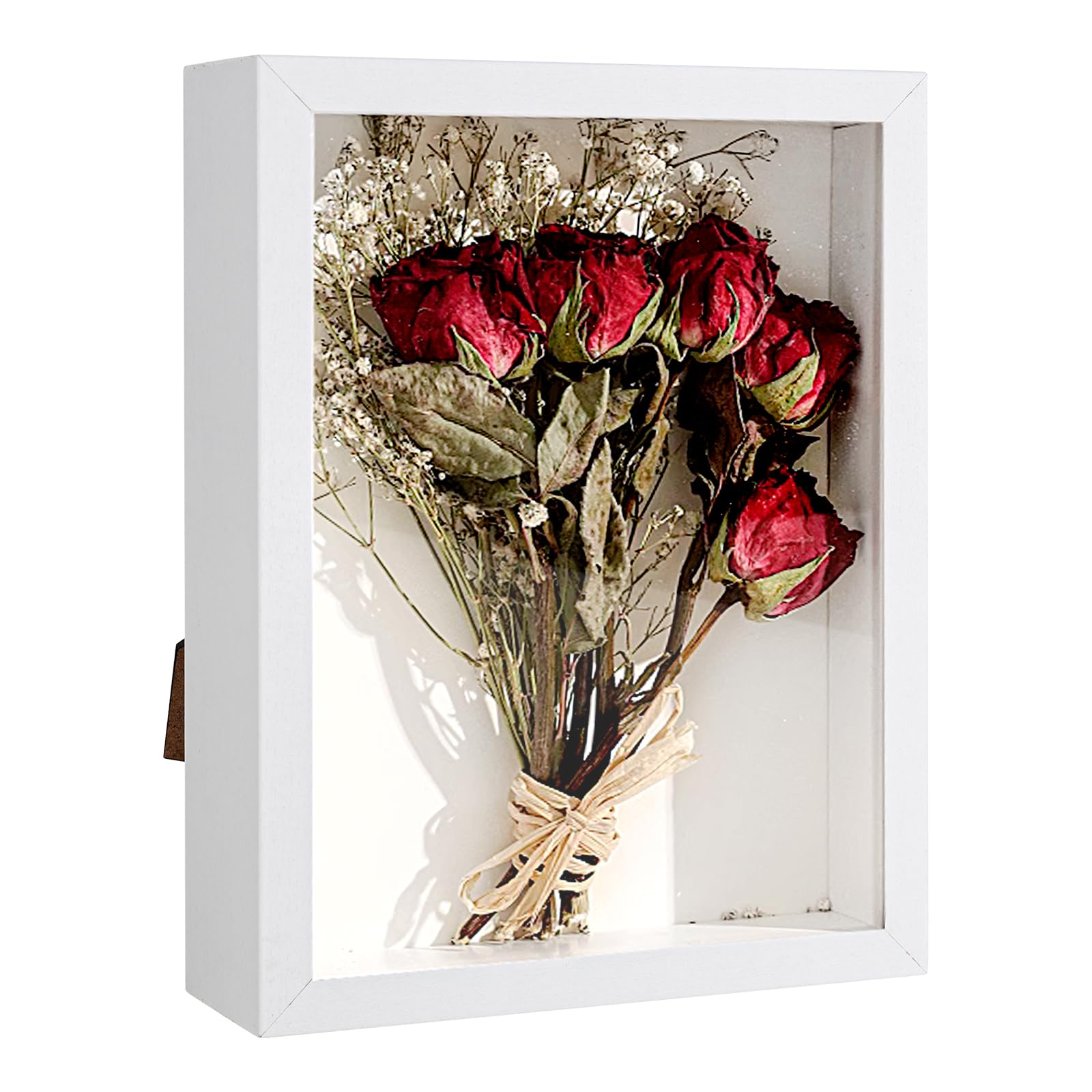 XTDMJ 3D Picture Frame, 15 x 20 cm, Deep Wooden Object Frame for 3D Filling, Picture Frame, Deep Box with Acrylic Panel for Wall Hanging or Desktop, Family Memory Gifts (White Wood Grain)