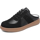 NEWBELLA Women's Lace-Up Mule Sneakers Fashionable Backless Sneakers for Women