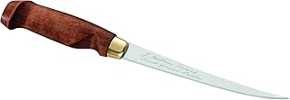 Marttiini 901315 Finnisches Filetiermesser, Klinge 15.5 cm, Birkenholz Griff,, Lederscheide