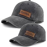 Goyklrb 2PCS Mama and Mini Matching Baseball Cap for Mom Kids, Funny Adjustable Leather Patch Parent-Child Hat