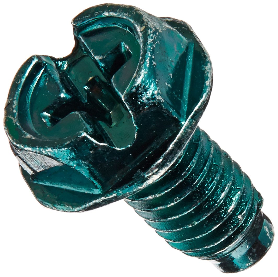 Solid Wire Grounding Hex Head Screw, Green (Pack of 100) Screw