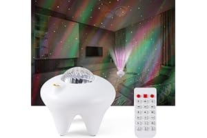 RELAXPAD Galaxy Projector,Northern Galaxy Light Aurora, Star Projector with Timer and Remote Control,Night Lights LED for Bedroom Room Decor, Gifts for Kids, Adults, Christmas, Birthday（White