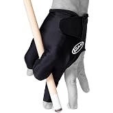Kamui Billiard Glove Black &ndash; Pool Cue Glove for Left or Right Hand, Quick-Dry Fabric, Anti-Slip Palm, Open Fingers, Short Cuff