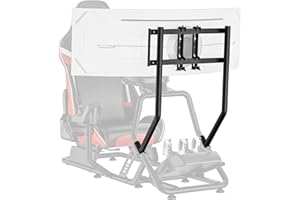 ARES WING TV Mount Designed for GRS1001 Racing Simulator Cockpit, Sim Racing Monitor Stand for Racing Games, Compatible with 32"-50" Monitors, Up to VESA 400x200, Black