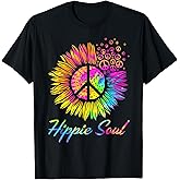 Hippie Soul Peace Sign Retro 60s 70s Daisy Sunflower Groovy T-Shirt