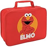 LOGOVISION Sesame Street Elmo Scribble Insulated Soft Sided Lunch Box - Reusable Lunch Bag For School Office Work, BPA Free, Red