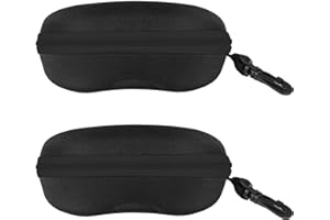 INNOLIFE Zipper Hard Shell Sunglasses Cases, Portable Travel Eyeglasses Cases with Plastic Hook for Men Women