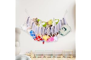Stuffed Animal Hammock Corner Stuffed Animal Holder Net Stuffed Animal Storage Hammock or Net Corner for Kids Room Playroom (