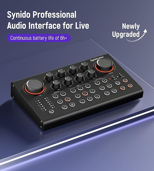 SYNIDO PODCAST EQUIPMENT SOUND CARD, AUDIO INTERFACE MIXER WITH PRO-PREAMP, 48V PHANTOM, 9 CUSTOMIZE SOUND PADS, XLR, 1/4″, 1/8″ INPUTS FOR LIVE STREAMING/MUSIC RECORDING/GAMING/PC/GUITAR, BLACK