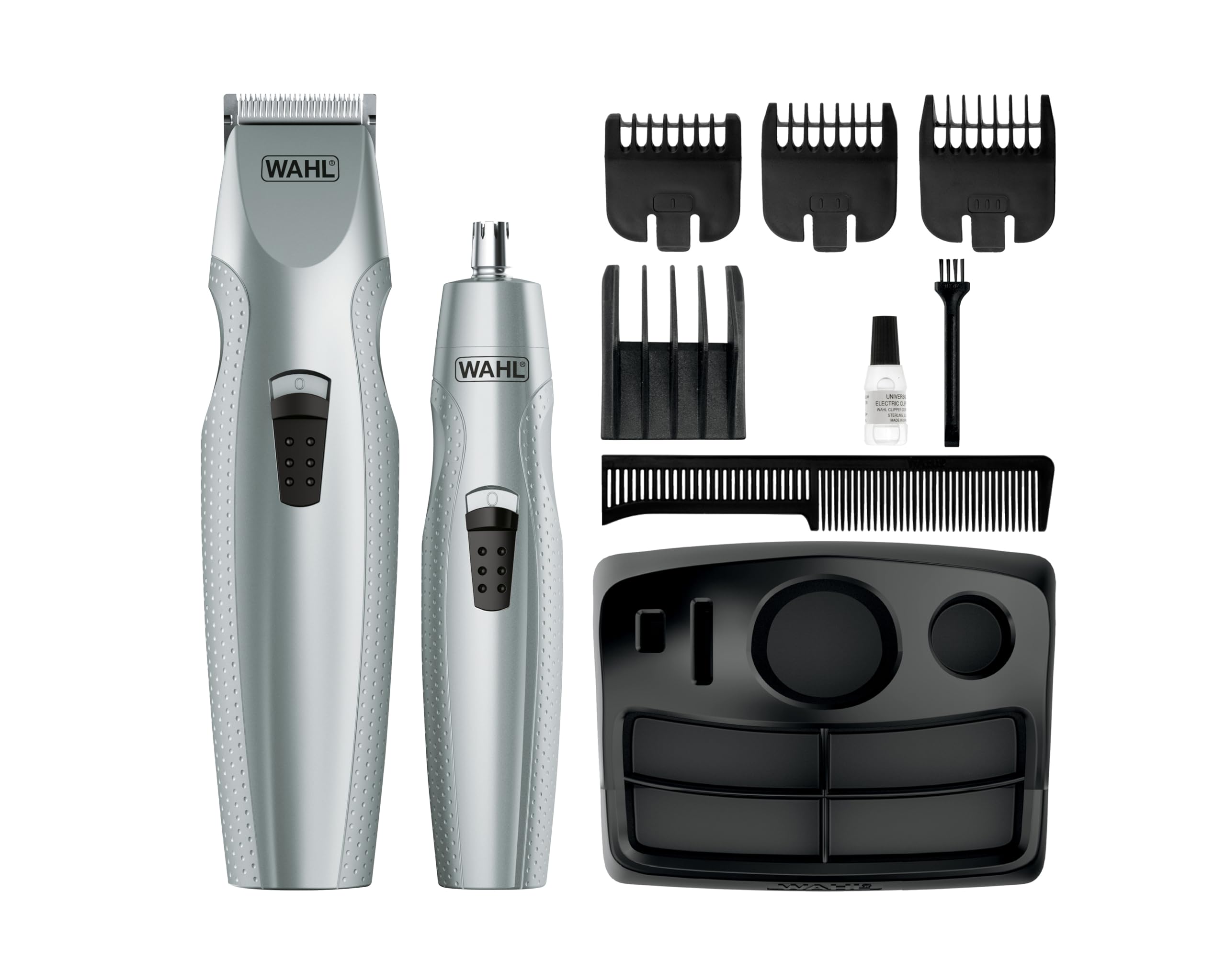 Wahl Men's Moustache, Nose & Beard Trimmer Combo, Silver, 5606-308