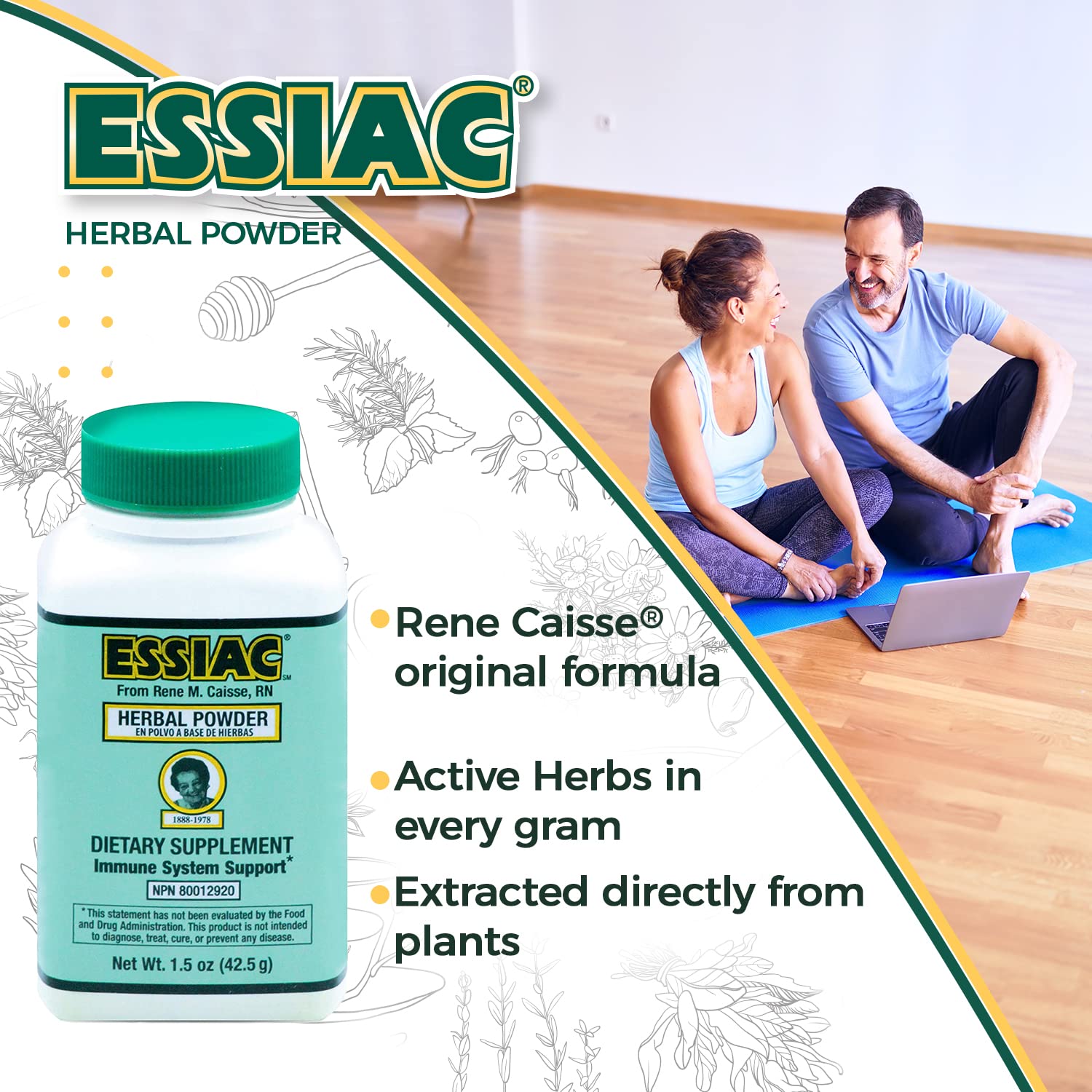 Essiac Tea Powder Original Tea Powder – 1.5 oz Bottle | Powerful Antioxidant Blend to Help Promote Overall Health & Well-Being | Original Formula from 1922 (1 Pack)